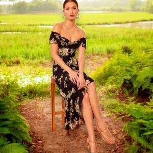 Reformation midi dress size‎ 0 RARE Butterfly Arielle off shoulder flutter $278